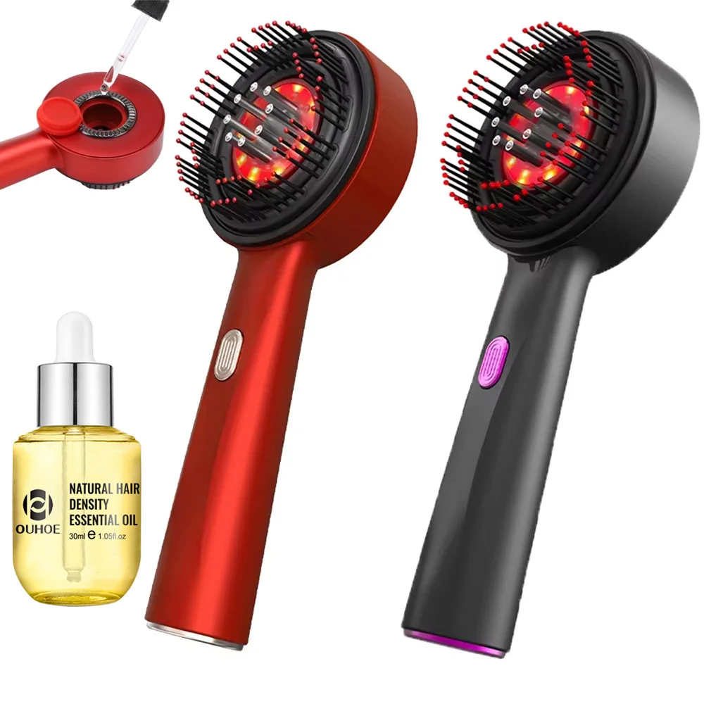 Hair Growth Serum Oil - Kopfhaut-Massagekamm, 630 nm, Infrarot-Licht-Kopfmassagegerät für Haarwachstum,