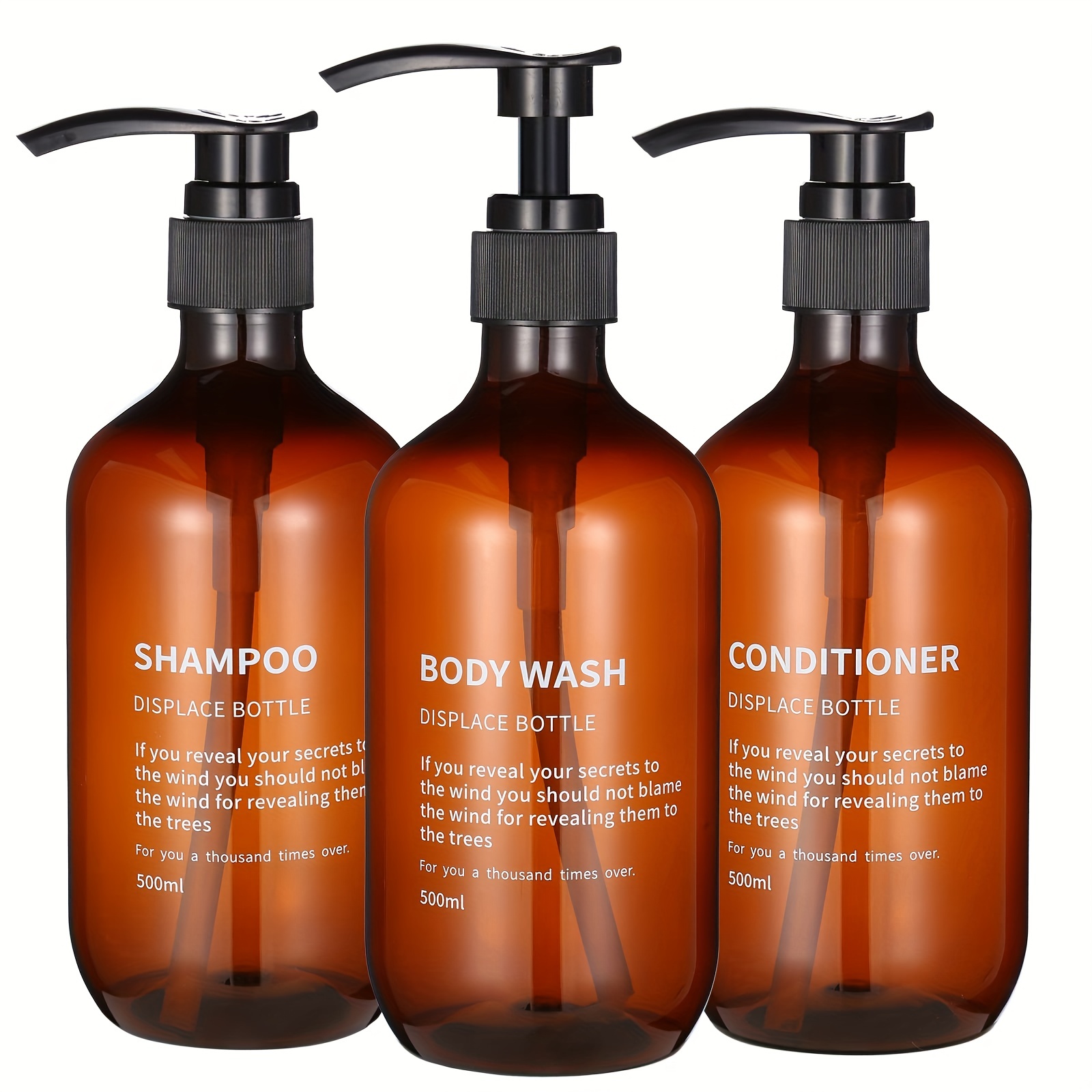 Hair Care Kit - 3-teiliges wasserdichtes Shampoo-Conditioner-Spender-Set, wiederverwendbare Pumpflaschen für
